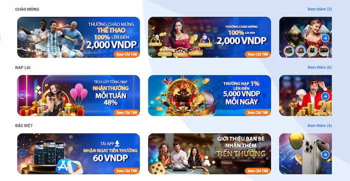 Chương trình khuyến mãi tại TF88 đa dạng